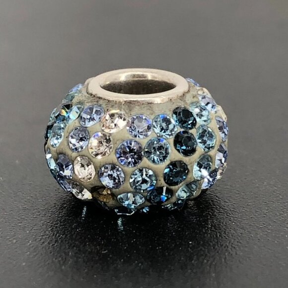 Charm multi-toned blue zirconia gemstone spherical charm *flawed* - Picture 10 of 16